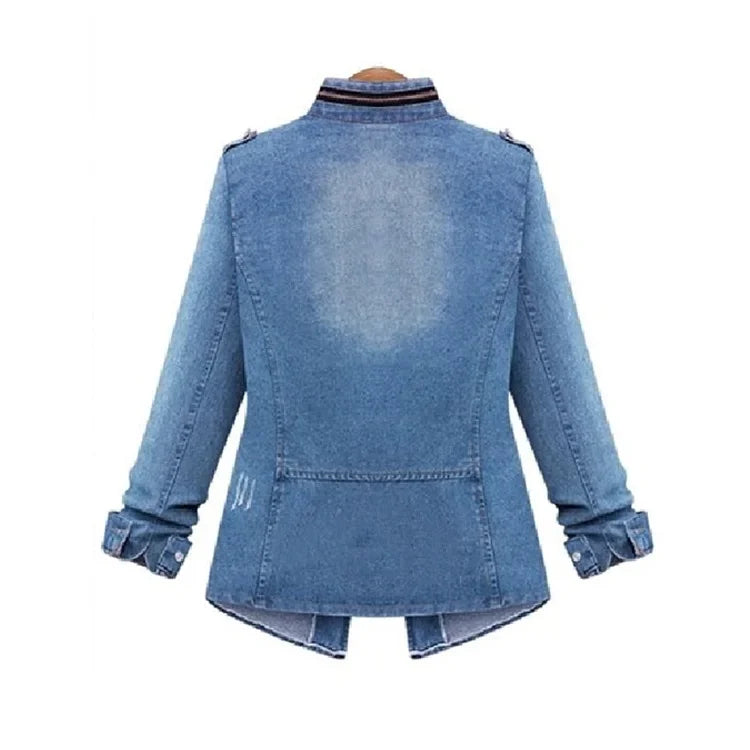Christmas Europe and The United States Ladies Denim Jacket Skinny Denim Jacket Women Winter Clothes Female
