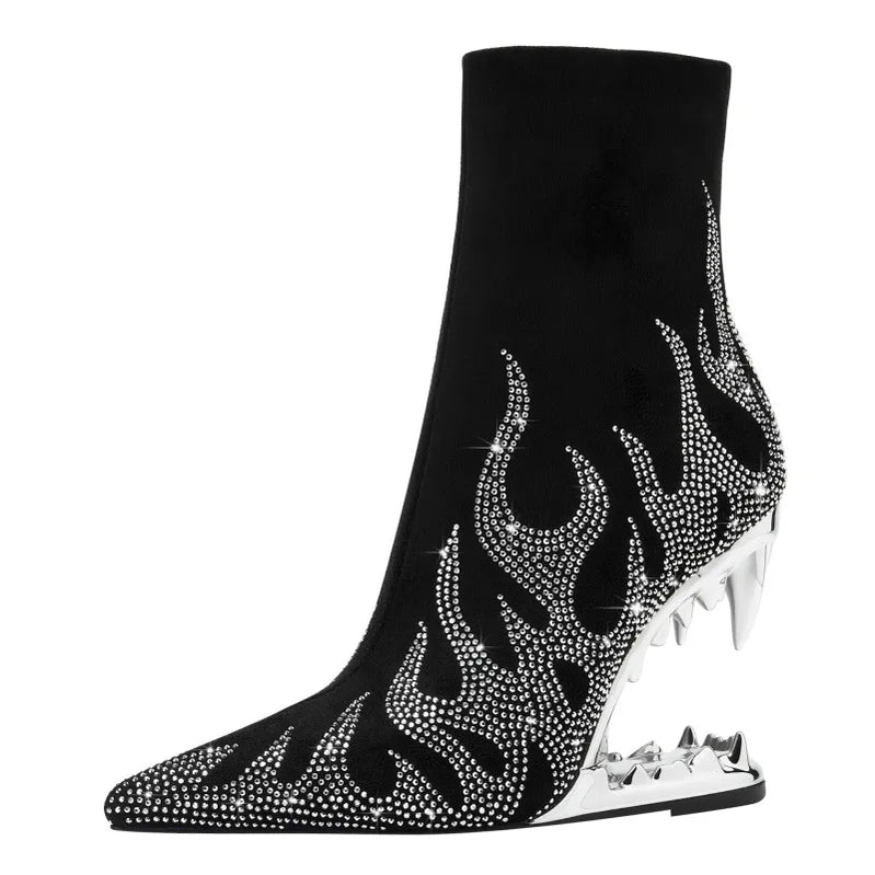 European and American New Knee-length Thigh Women's Boots Fashion Pointed Side Zipper Teeth High Heels Show Patent Leather Boots