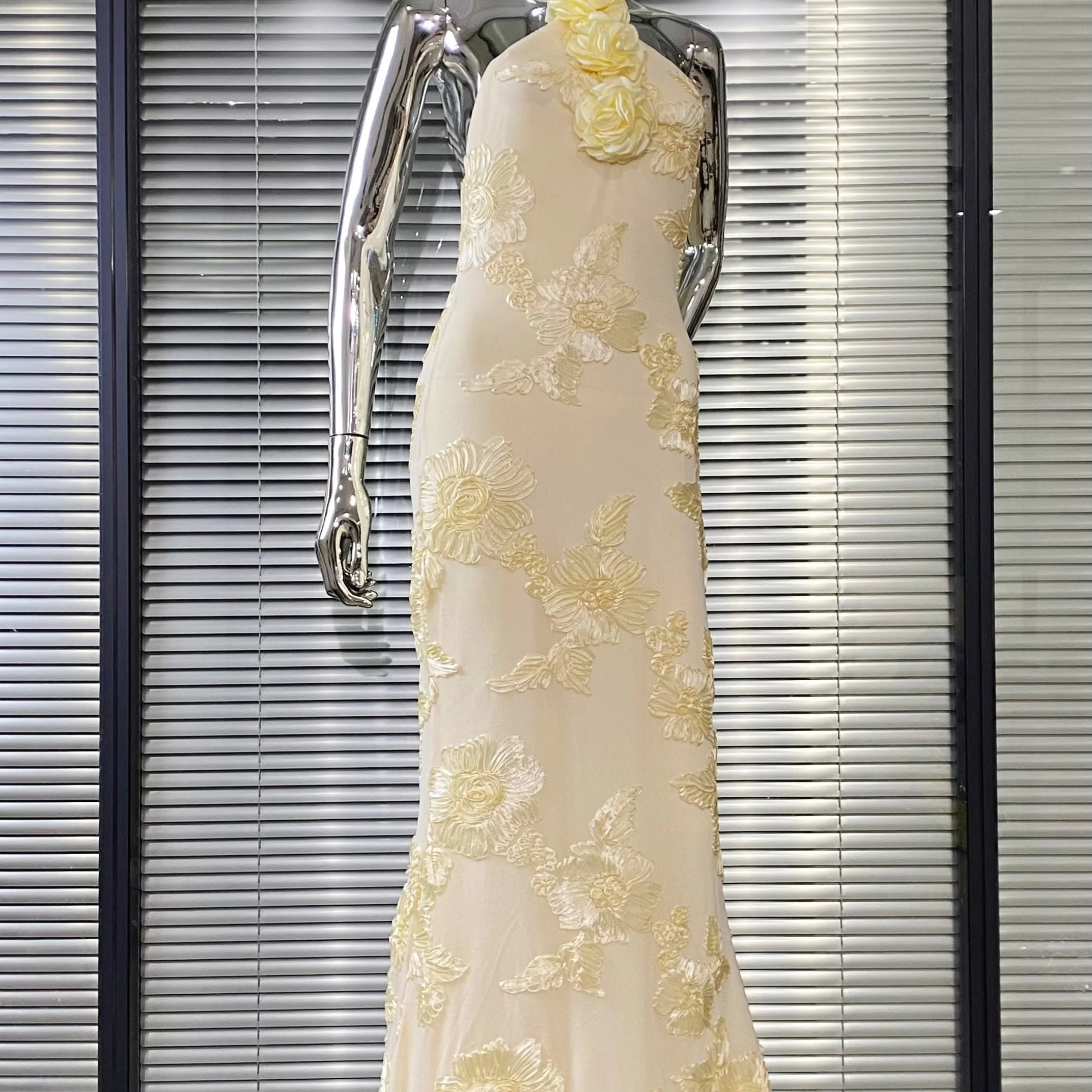 High Quality Women Sexy Halter Backless Bodycon Long Dress Florals Fashion Celebrate Birthday Party Evening Dress Outfit