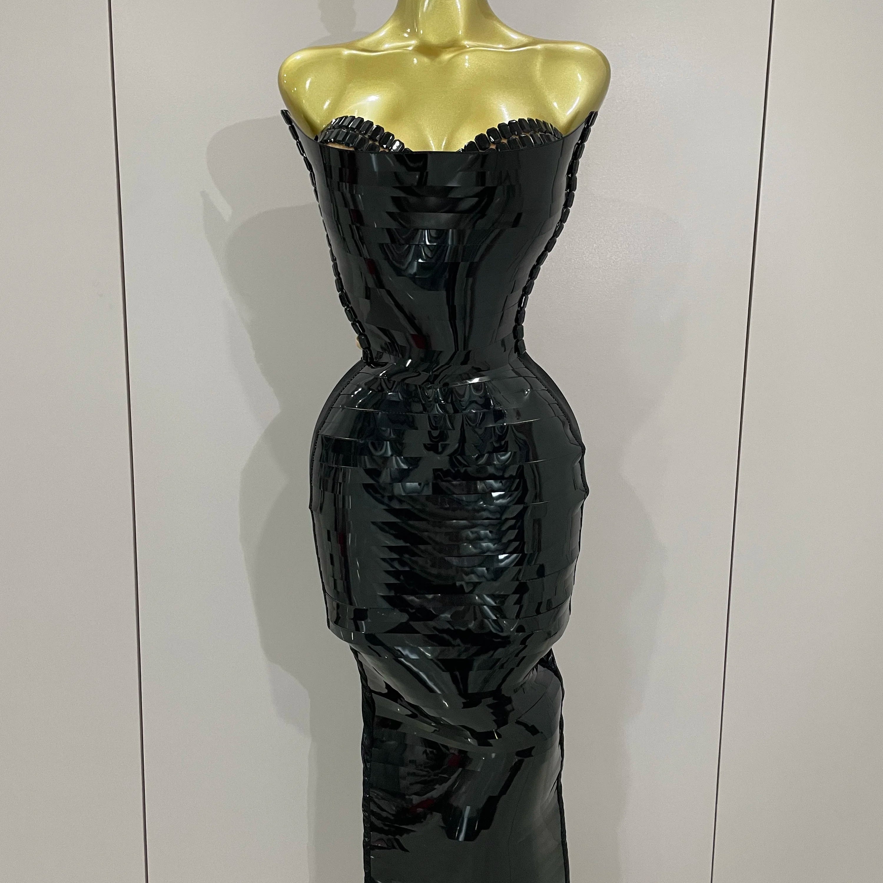 High Quality Black Shiny Sequin Sexy Chest Wrapped Dress 2025 New  Women Fashion Eveing Celebrate Birthday Party Stage Costume