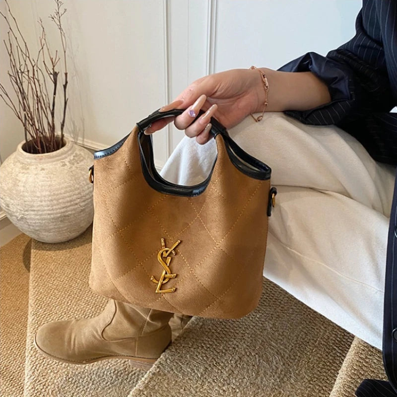 Trendy Women Satchel Bag Quilted Canvas Handbag with Chain Strap Suitable for Casual Dates Parties and Weekend Trips