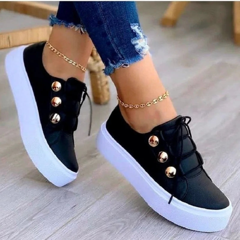 Women Casual Shoes White Sneakers Women Fashion Spring Summer Canvas Sneakers Women Platform Vulcanize Shoes Zapatillas Mujer black