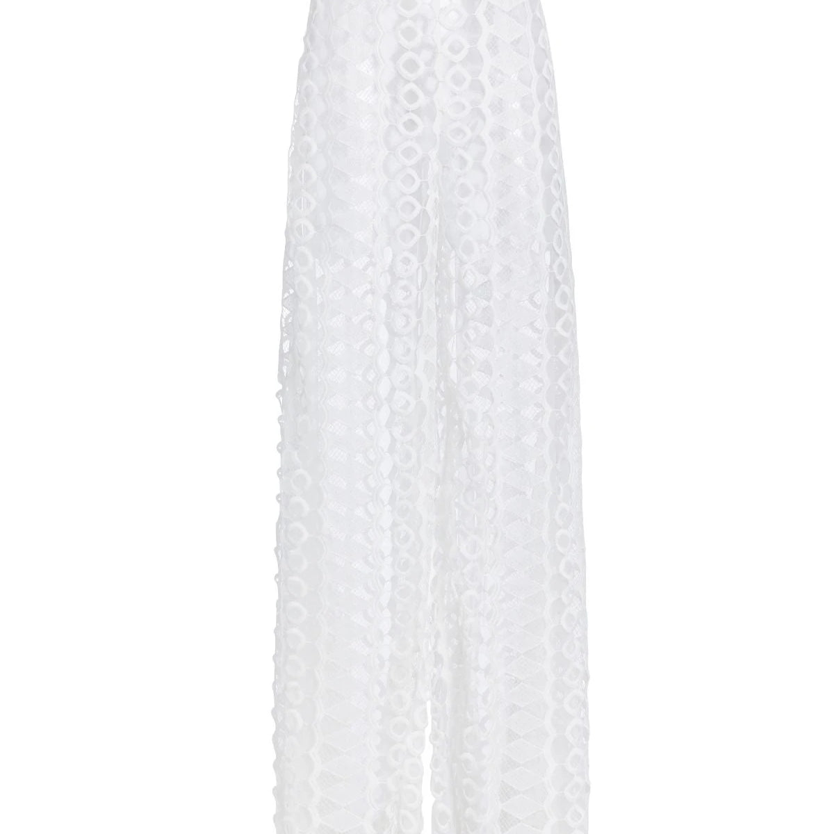 Fashion Flower Bikini Pearl Design Neck Swimsuit Luxury Sexy Tube Top Halter Seaside Vacation Hollow Trousers 2024 Women'S Retro white pants