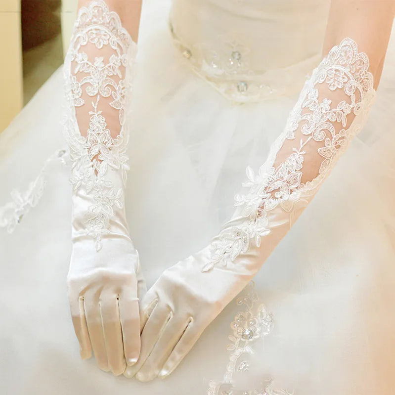 Wedding Bride Accessories Silk Gloves Long Short Dating Party Summer Elegance For Women and Girls
