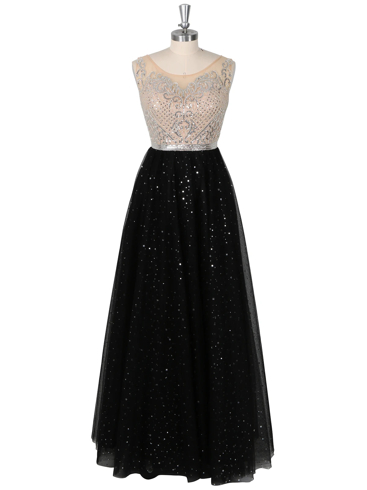 Luxury Hand Beading Crystal Prom Dresses Long Sparkly Start Tulle Ball Gown Homecoming Dresses for Teens Illusion Backless