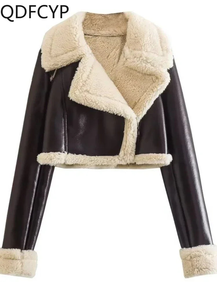 Autumn Winter Women's Leather Jacket Coat Fashion Vintage Zippers Faux Leathers Casual Simple Cool Short Soft Warm Coats