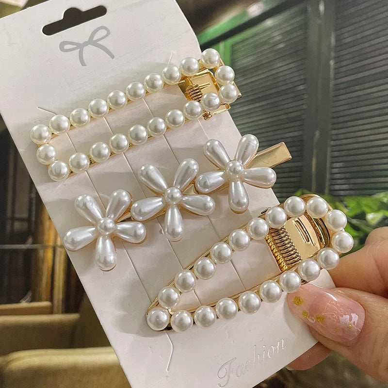 Simulated Pearl Hair Clips For Women Korean Women Hairpins Girl Geometric Hair Barrettes Fashion Hairgrip Hair Accessories Set 16
