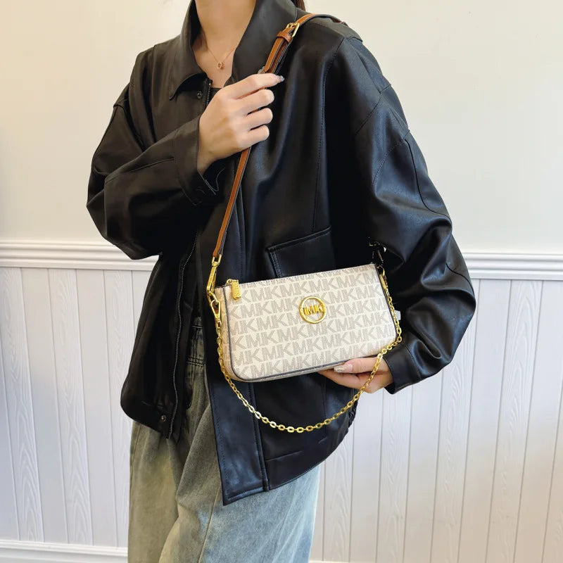 Winter Fashion Popular Luxury Bag New Trend Versatile Women's Bag Shoulder Messenger Bag Printed Chain Small Square Bag Women