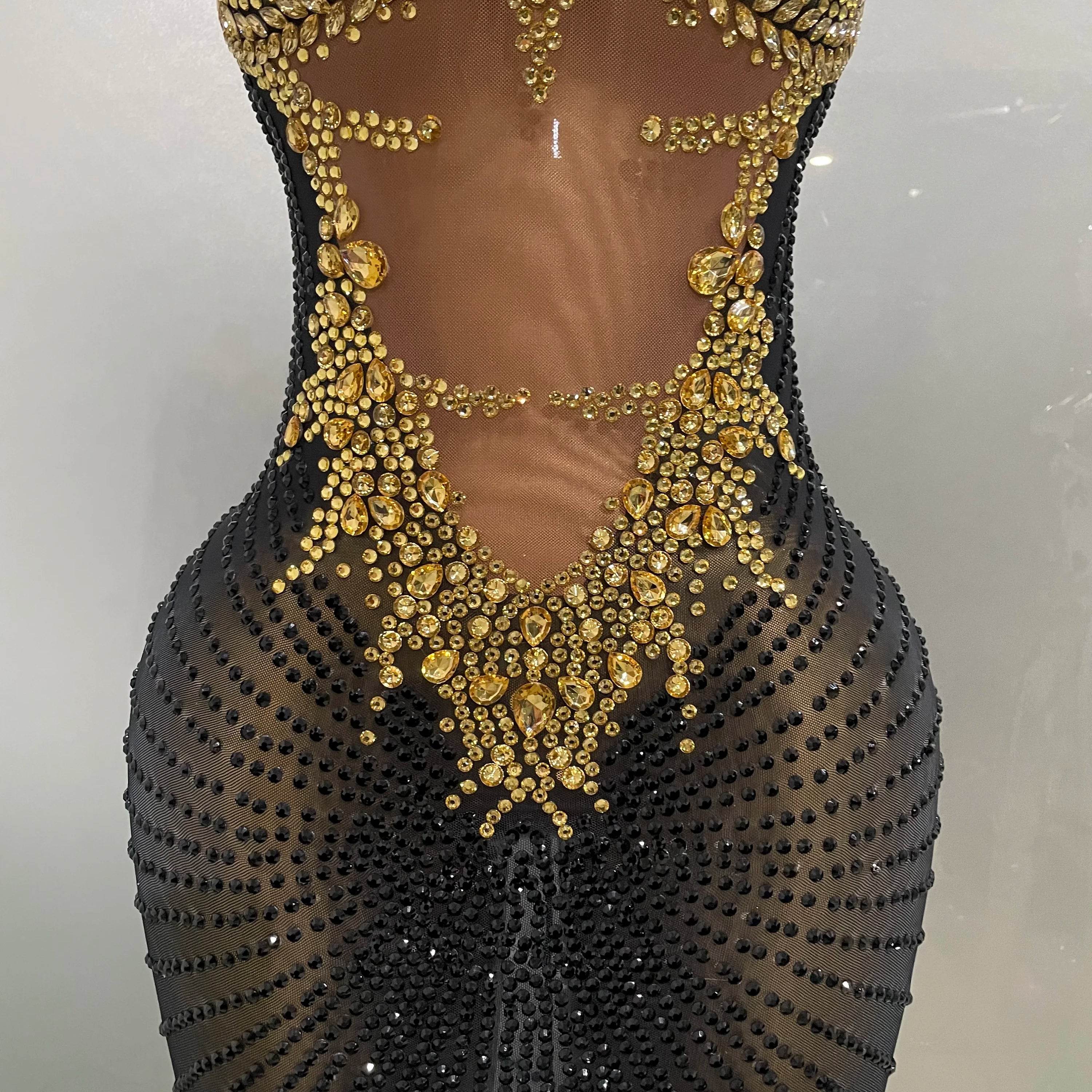 Sexy Sparkly Rhinestones Sleeveless Long Dress 2025 New Women Birthday Celebrate Evening Photo Shoot Stage Performance Costume