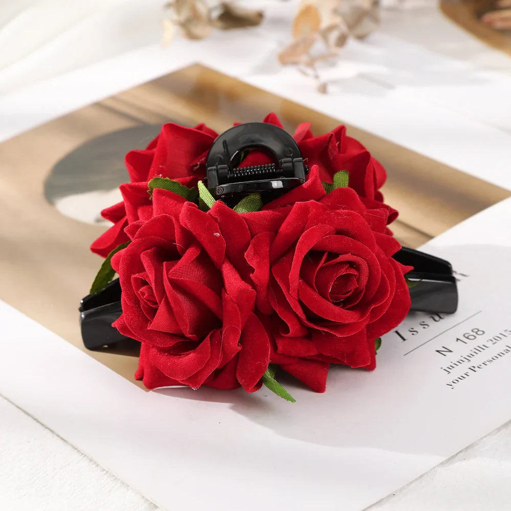 Haimeikang Large Size Flower Hair Clip Claws Hair Crab For Thick Hair Barrettes Hairpins Women Summer Fashion Hair Accessories 2375A-11CM