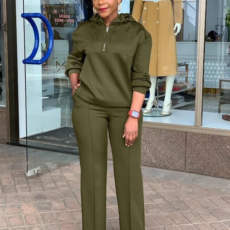 CM.YAYA Long Sleeve Women Set Loose Long Sleeve Hoodies Pant Suits 2024 Spring 2 Two Piece Sets Sporty Tracksuits Street Outfits