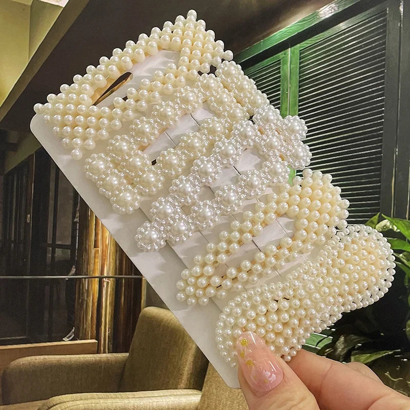Simulated Pearl Hair Clips For Women Korean Women Hairpins Girl Geometric Hair Barrettes Fashion Hairgrip Hair Accessories Set 35