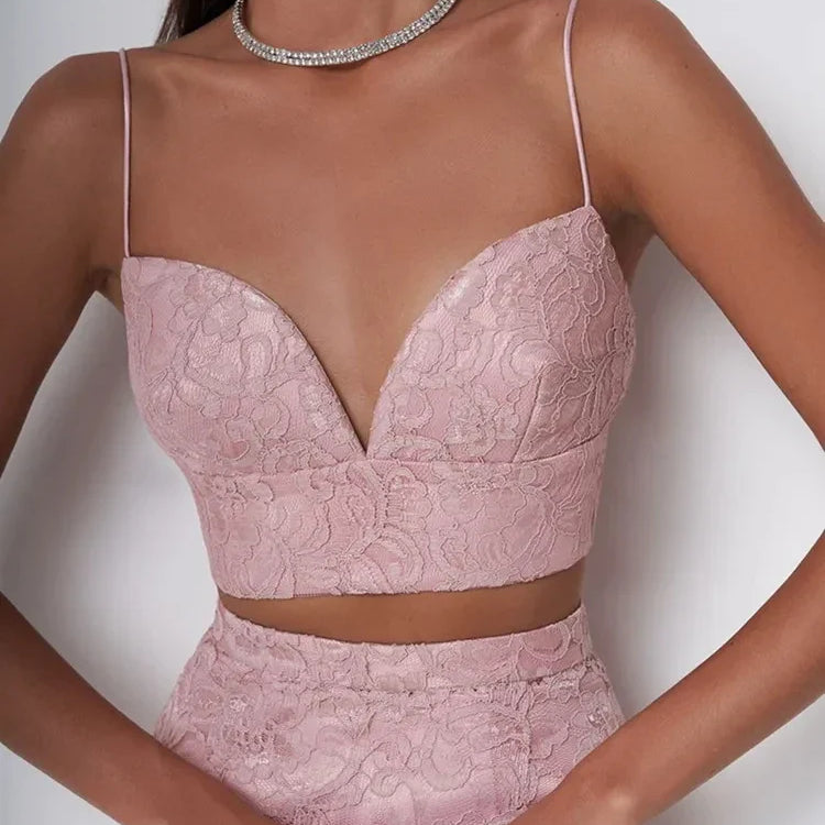 New Women Sexy V Neck Lace Feather Midi Skirt Bandage Set Celebrity Elegant Evening Club Cocktail Party Outfits