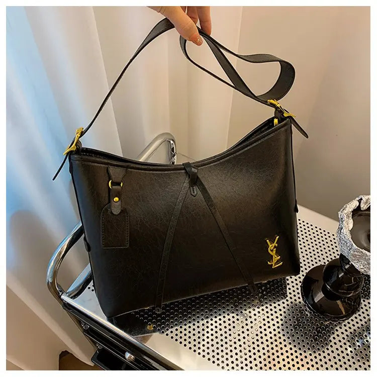 2025 Genuine Leather Tote Bag, Vintage Inspired Shoulder Bag for Women, Unique Retro Purse, Luxe & Timeless