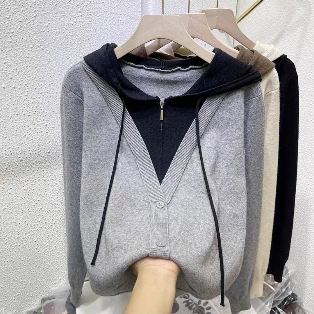 Autumn and winter hooded Maillard sweater sweater design casual loose long-sleeved shirt Joker tide.