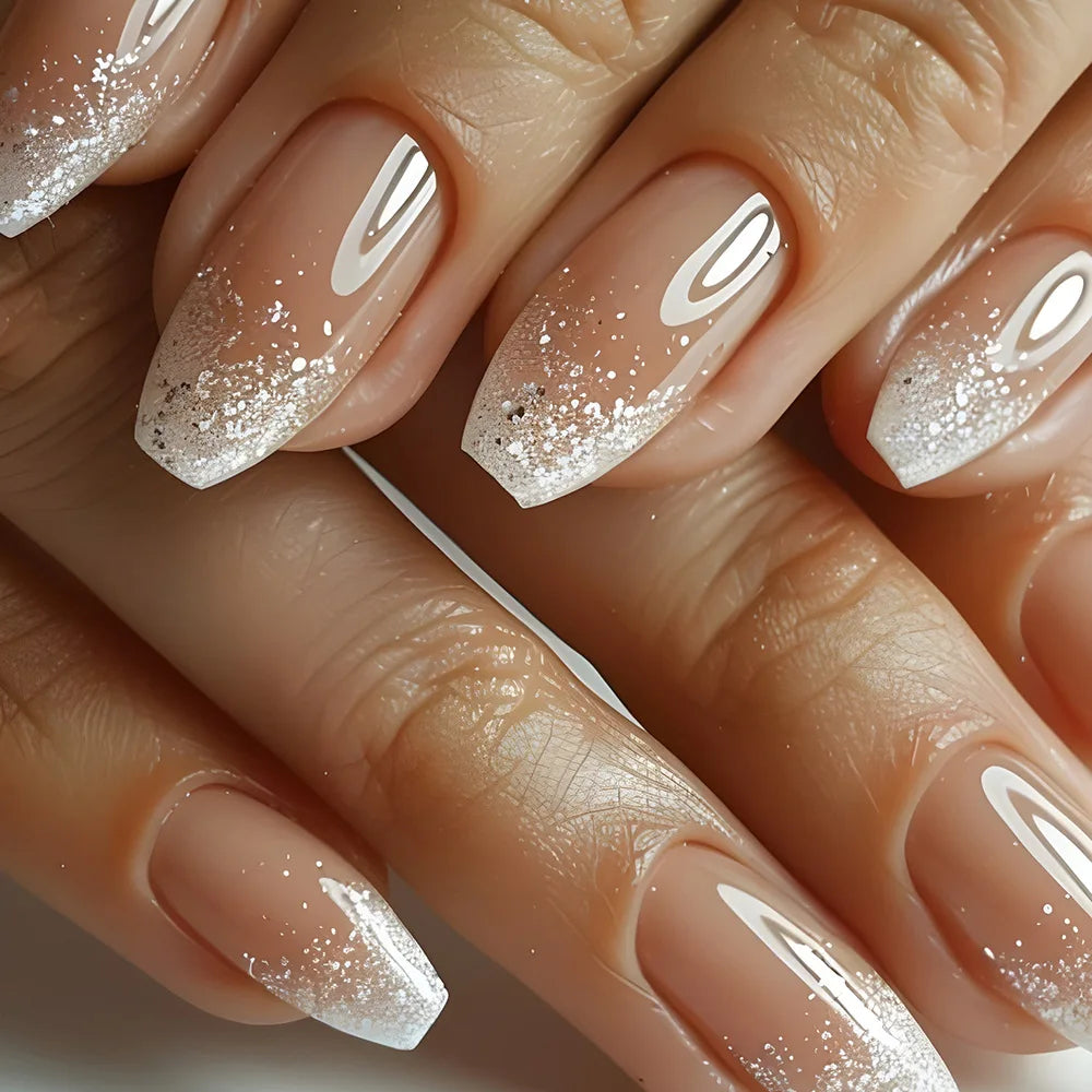 24pcs/set short Medium Long fake nails for women almond square ballet tips cute animals starry eyes Y2K press on false nails