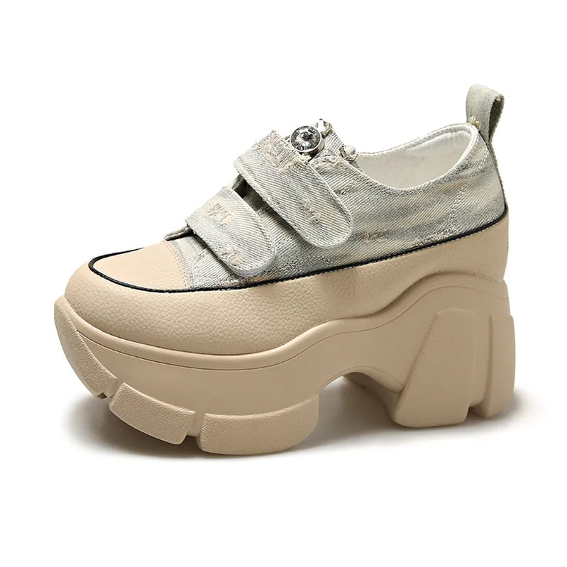 Shoes for Women Solid Women's Vulcanize Shoes Outdoor Women Sneakers Flat Heel Platform Sneakers Preppy GRAY