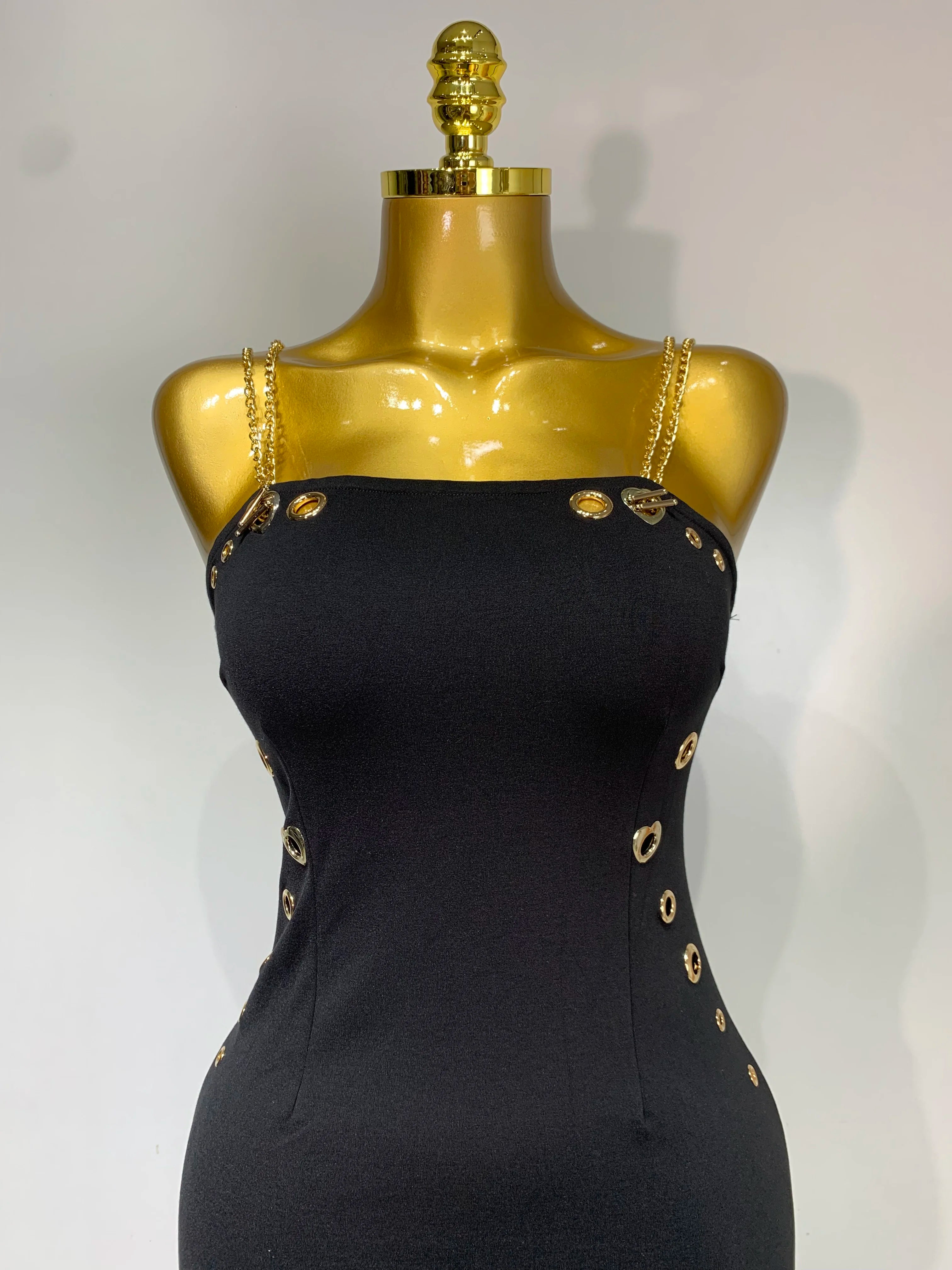 Women Sexy Sleeveless Square Colalr Chain Bodycon Maxi Long Dress Elegant Evening Party Fashion Celebrate Birthday Dress