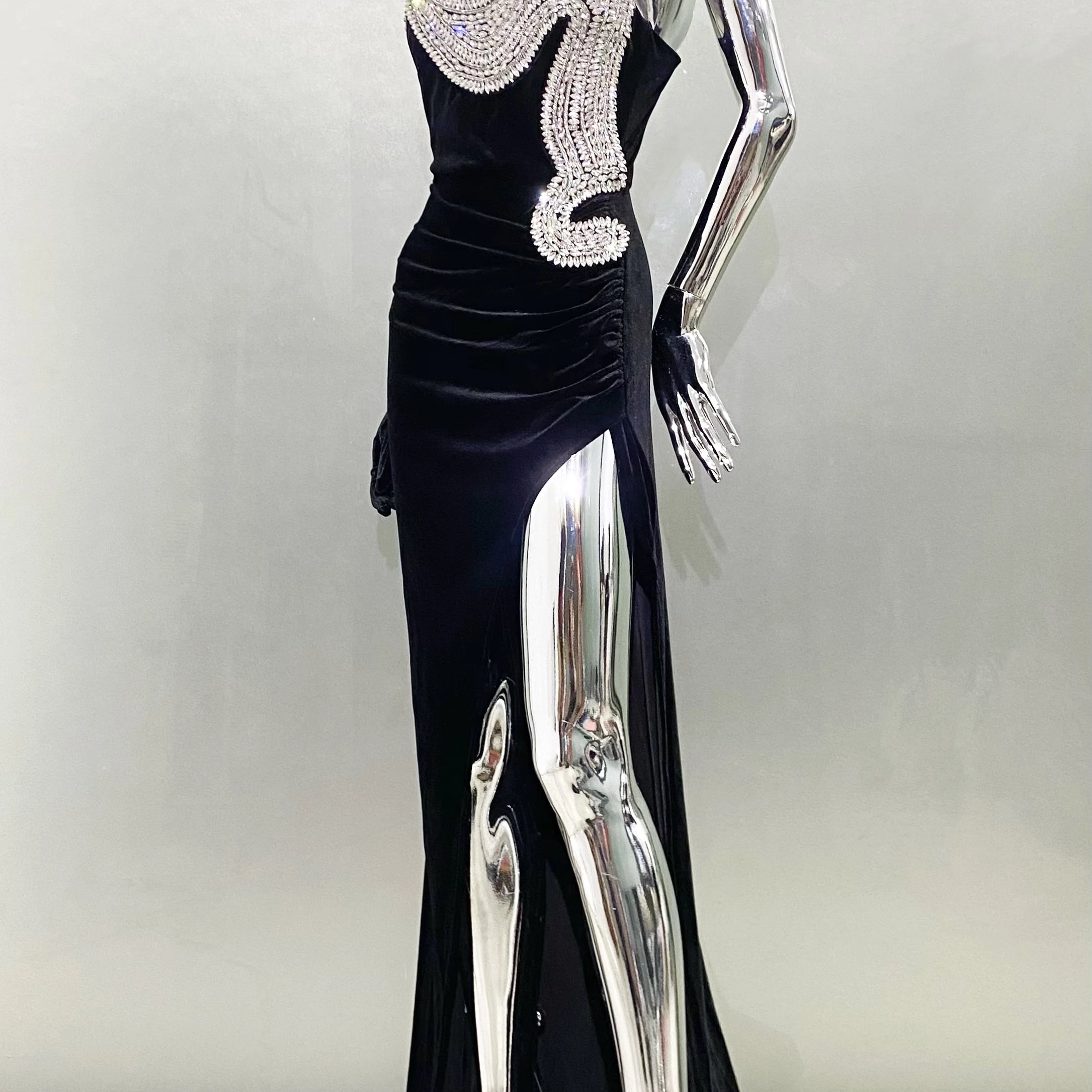 Women Celebrity Sexy Strapless Backless Diamonds Beading Maxi Long Gowns Dress Elegant Evening Party Club Dress Vestido