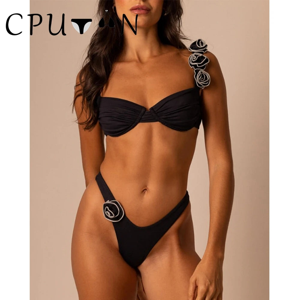 Sexy Push Up Bikini Set High Waist Swimsuit Vintage Women Swimwear Summer Beachwear Brazilian Biquini Bathing Suit bikini 4