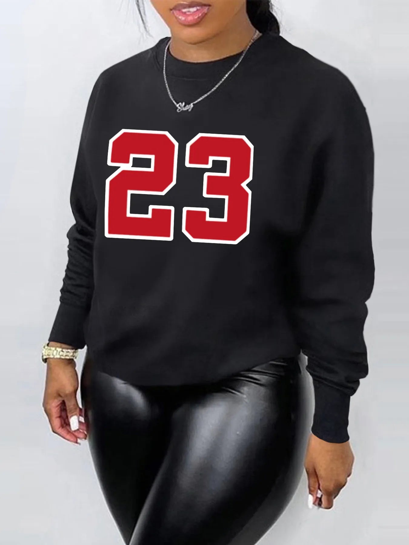 Women's Autumn Winter Sweaters Black Loose Plus Size WST009-hei