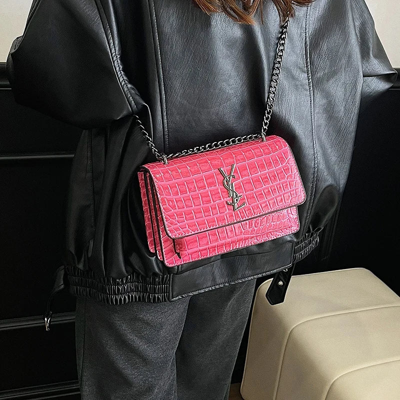 Fashion Women's Elegant Leather Shoulder Bag Luxury Handbag Classic Crossbody Tote For Stylish Ladies Look