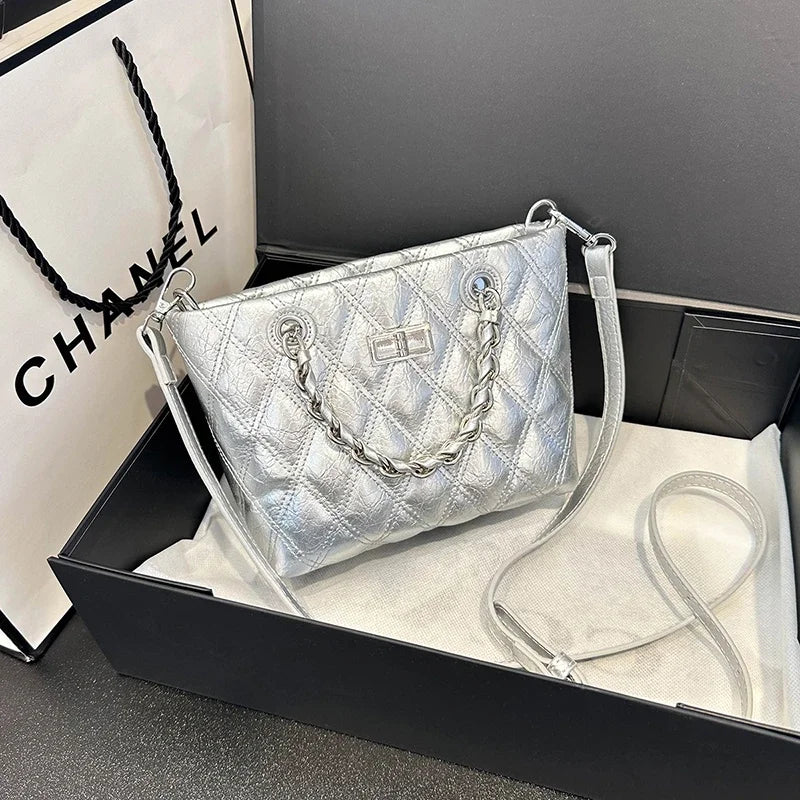 Luxury Women's Elegant Messenger Bag Leather Crossbody Bag Handbag, Classic Famous Designer Popular Shoulder Tote For Ladies