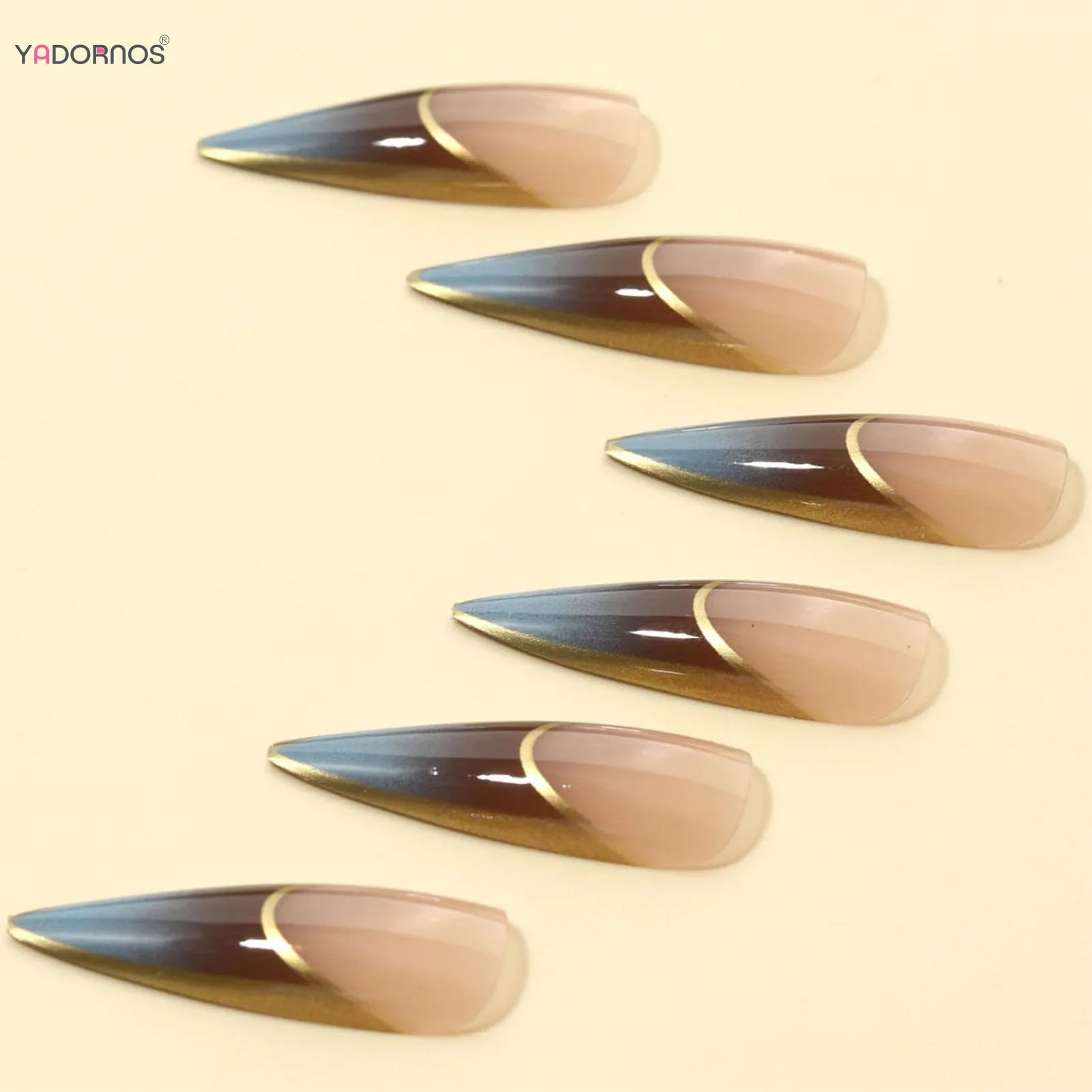 Milk White Long Stiletto Fake Nails 24Pcs Full Cover Stick-on False Nails Minimalist Charm Manicure Acrylic Press On Nails