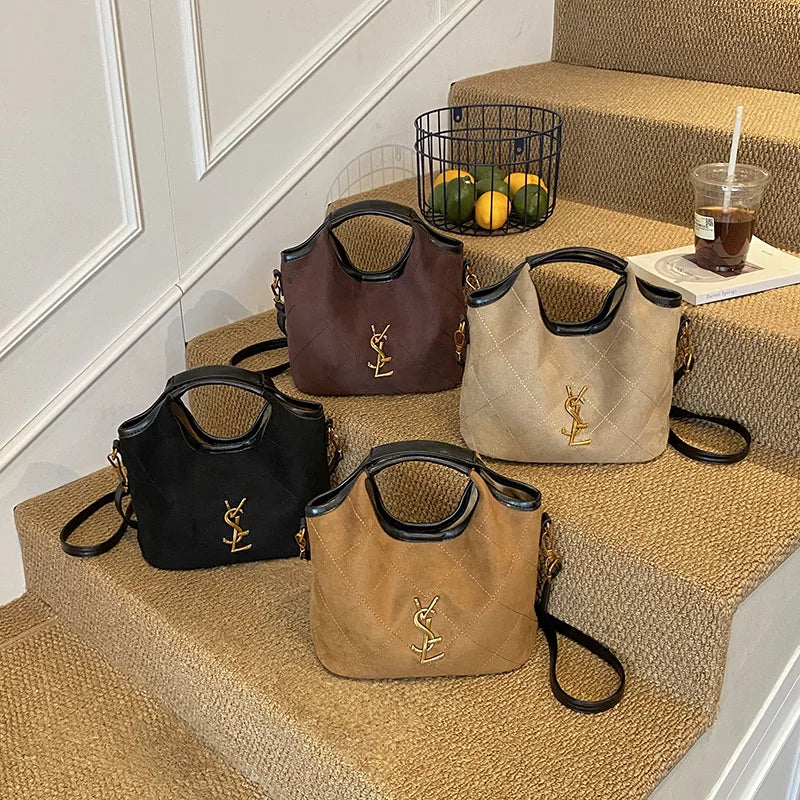 2025 Fall Winter Bucket Bag, Trendy Vintage Inspired Shoulder Bag, Chic Crossbody Purse for Women, Must-Have Stylish Tote