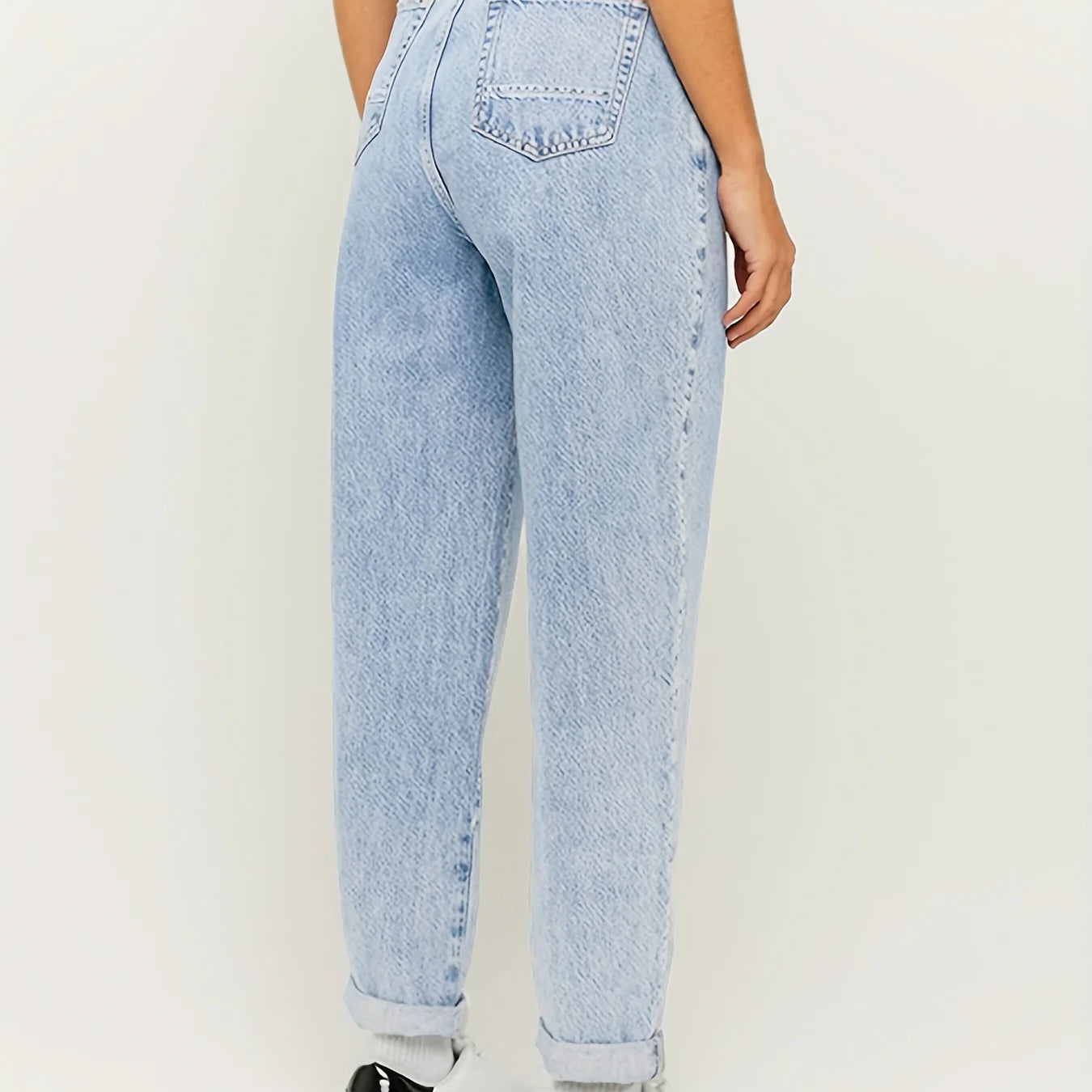 Women's Blue High Waist Straight Jeans