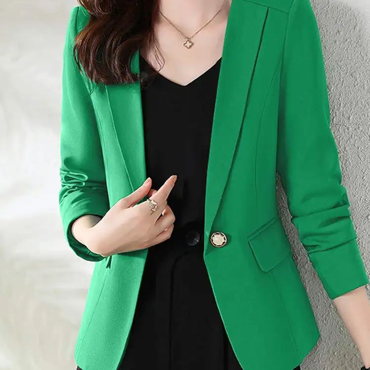 Women Fashion Solid Blazer Outwear Autumn Long Sleeve Shirt Casual OL Work Blouse Female Buttons Tops Elegant Lady Suits
