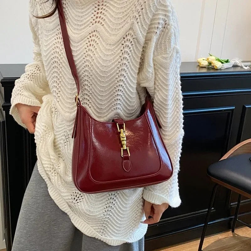 Women's Luxury Leather Fashion Classic Tote Bag Elegant Designer Shoulder Crossbody Handbag For Modern Dressing