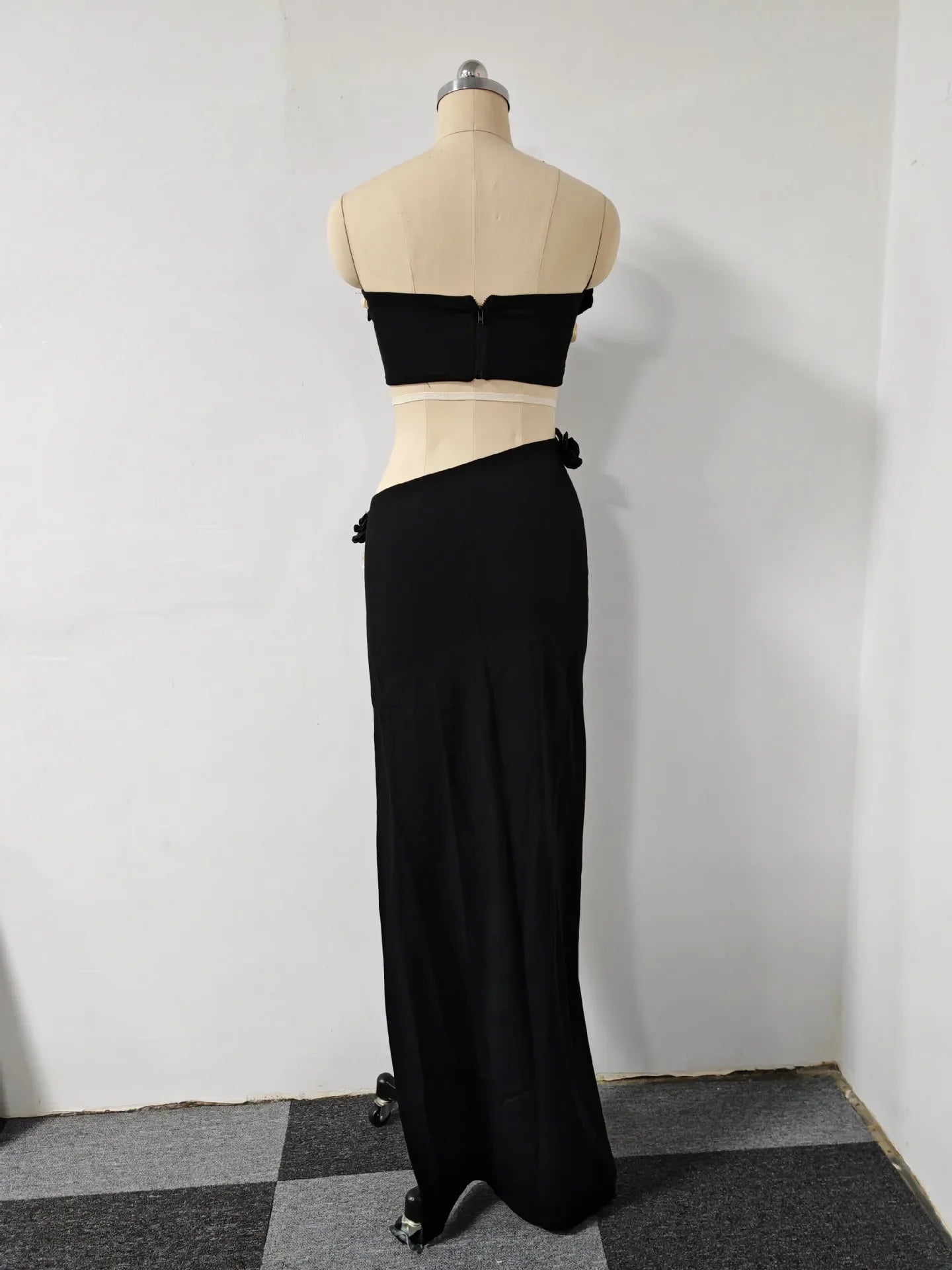 Arrival Women Sexy Strapless Florals 2 Pieces Bodycon Long Dress Nightclub Party Fashion Girls' Vacation Outfit Vestido