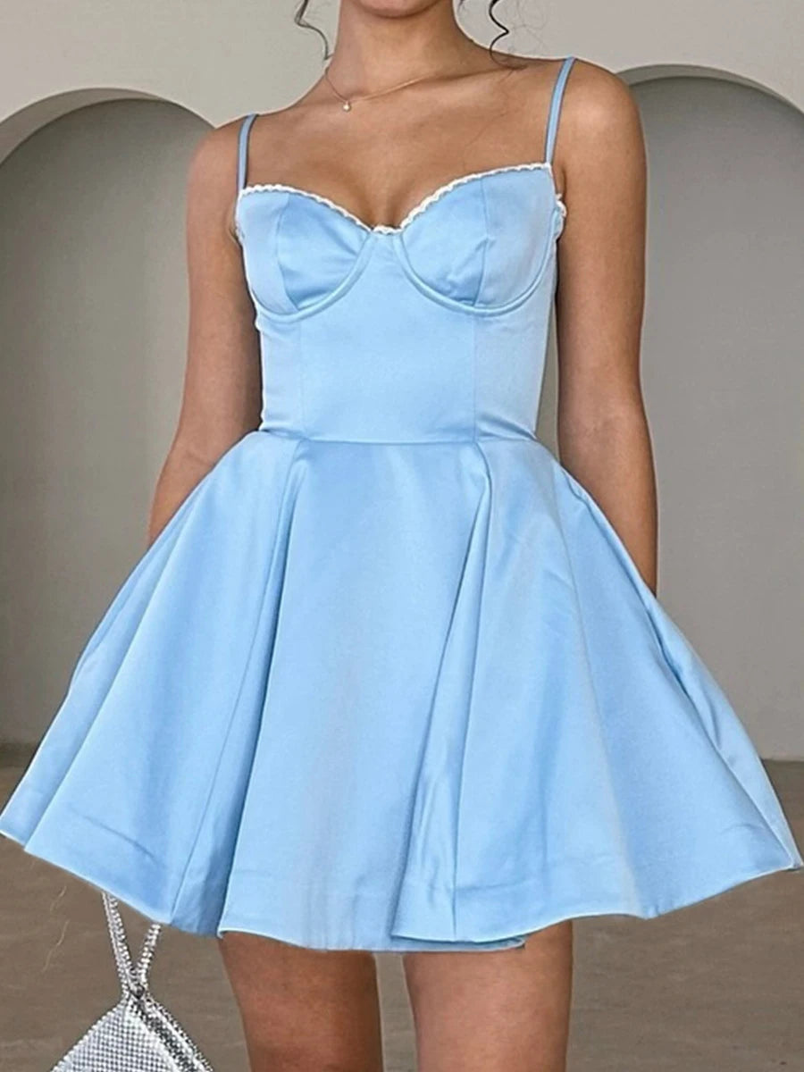 Suninheart Summer Elegant A Line Dress Lovely Floral Print Tulle Skirt Dress Casual Holiday Party Dresses Women 2024 New Arrival