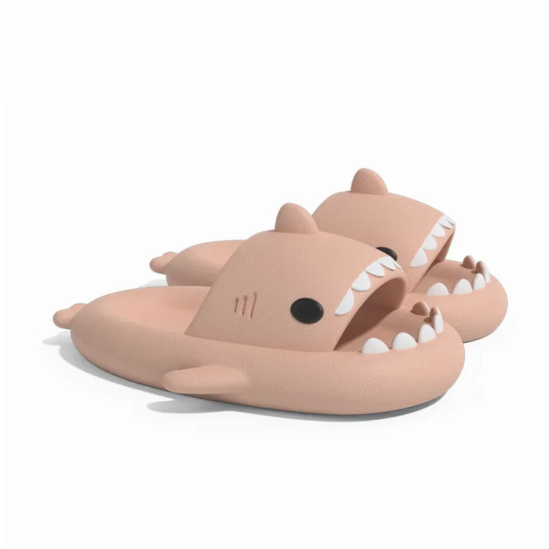 Summer Shark Slippers Women Slides Men Bathroom Flip Flops Home Anti-Skid Flat Shoes Outdoor Children's Funny Sandals Pink