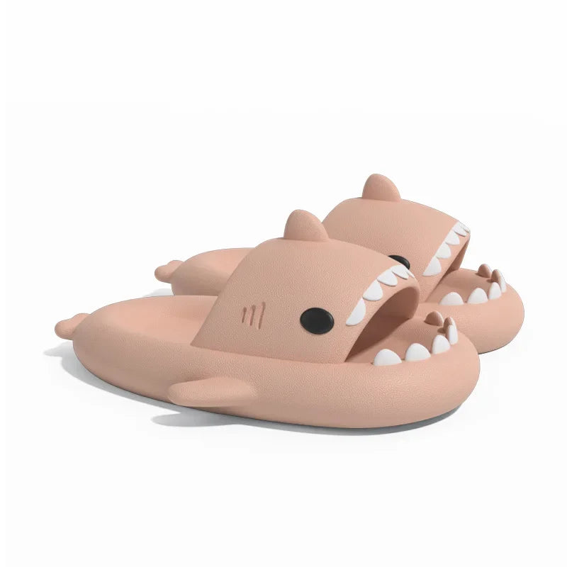 Summer Shark Slippers Women Slides Men Bathroom Flip Flops Home Anti-Skid Flat Shoes Outdoor Children's Funny Sandals Pink