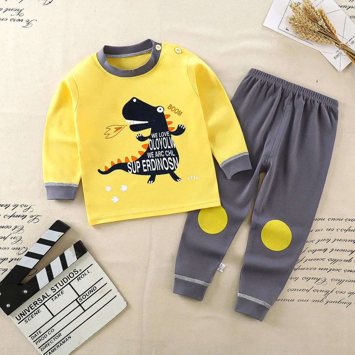 Children Sets Kids Clothes Boys Girls Suit Pajamas Children Clothinng Pants Cartoon Autumn Winter Sleepwear Outfits Cotton