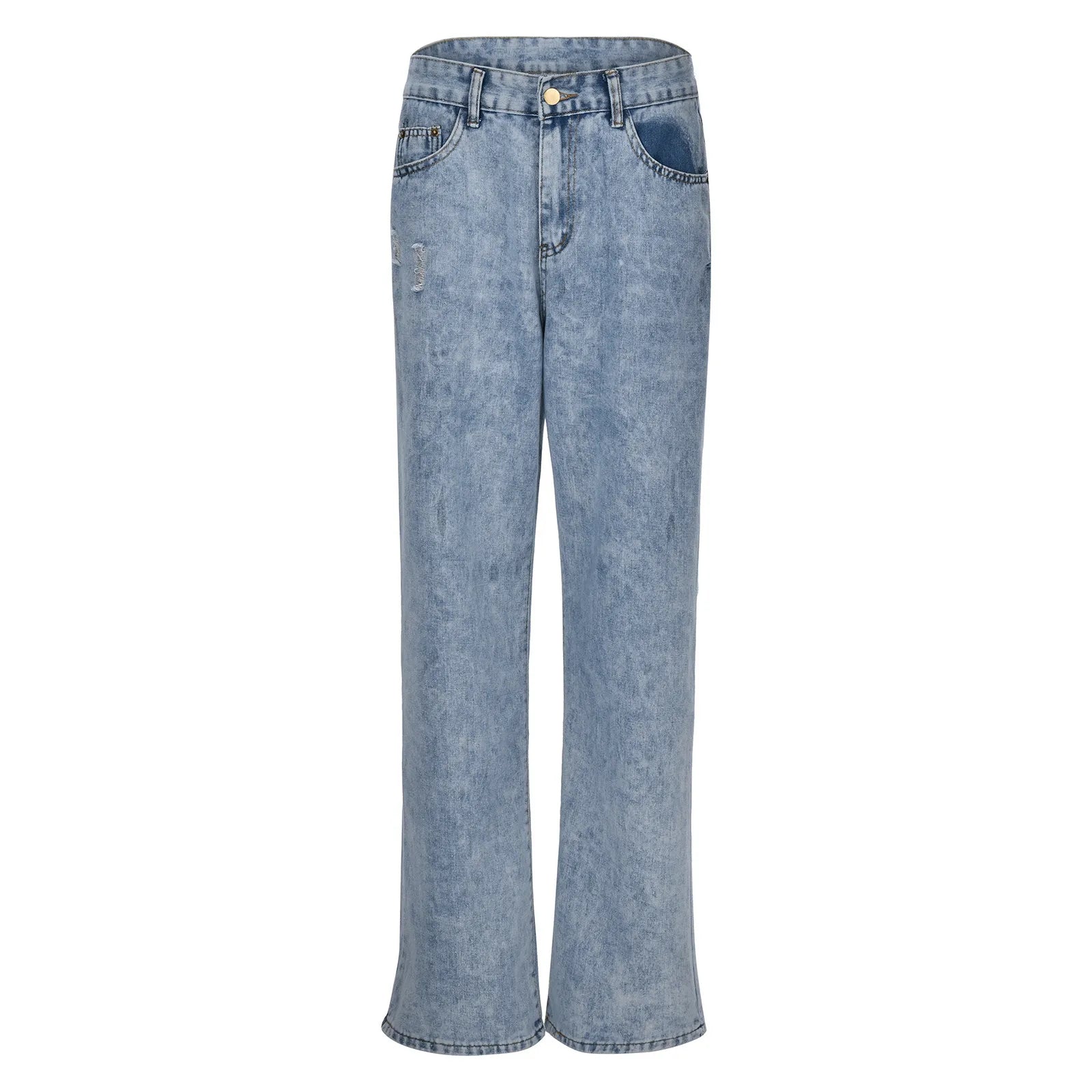 Women Casual Loose Jeans Stretch Solid Color Button Pocket Trousers Y2k Jeans Jeans for Women Female Clothes Loose Jeans Ladies