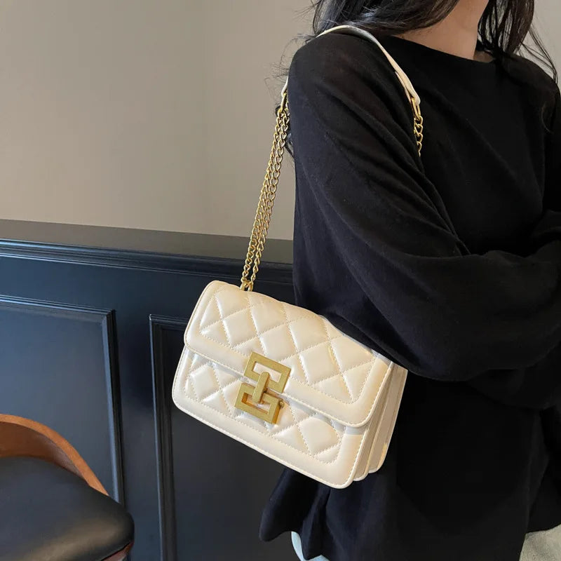 Women's Stylish Versatile Quilted Chain Bag - Unique Design Trendy Small Square Crossbody