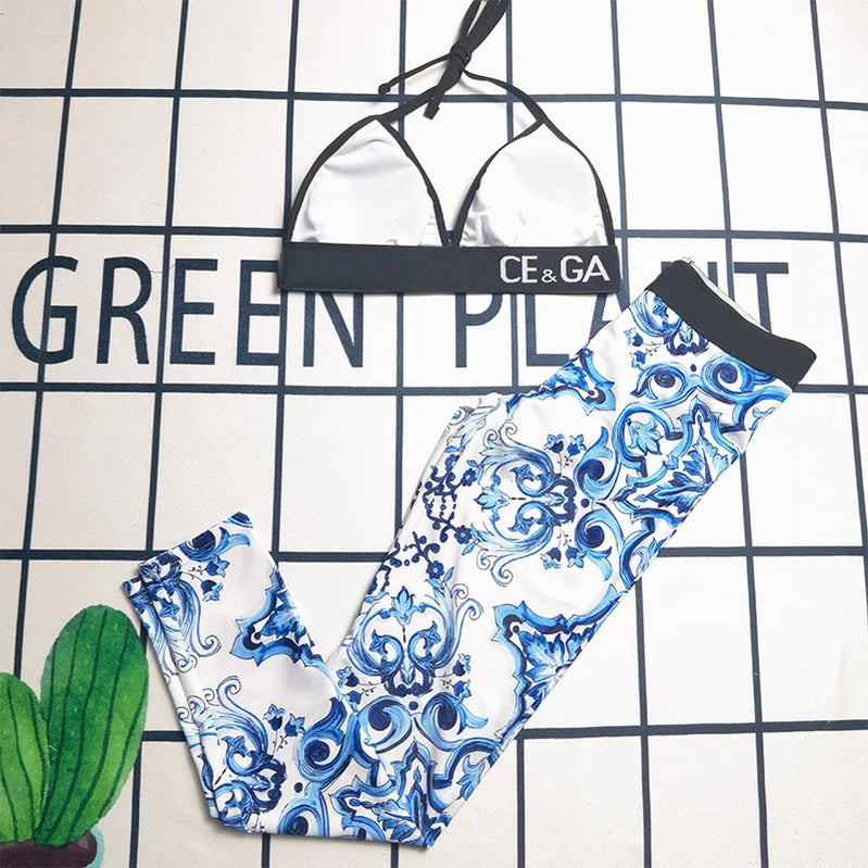 Luxury Brand Sexy Triangular Swimsuit Set Women Bikini And Pants Two-Piece Summer Suit Vintage Swimwear Bikinis Beach Outfits