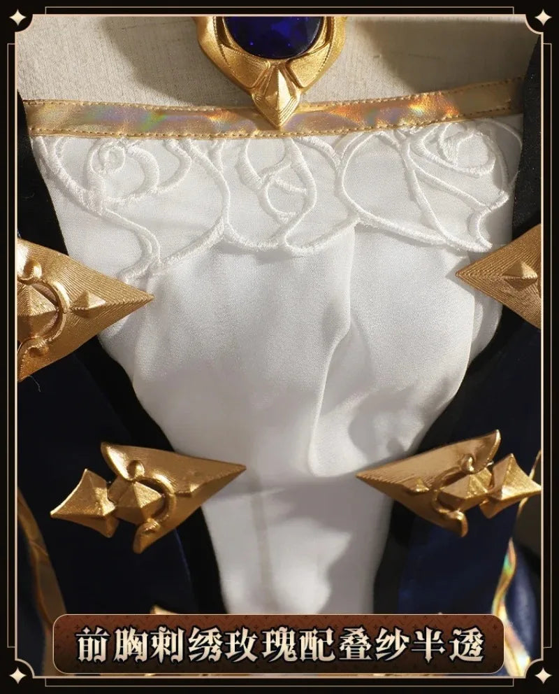 Navia Genshin Impact Cosplay Costume Wig Dress Uniform Fontaine Spina Di Rosula Hat Clorinde Halloween Costumes for Women