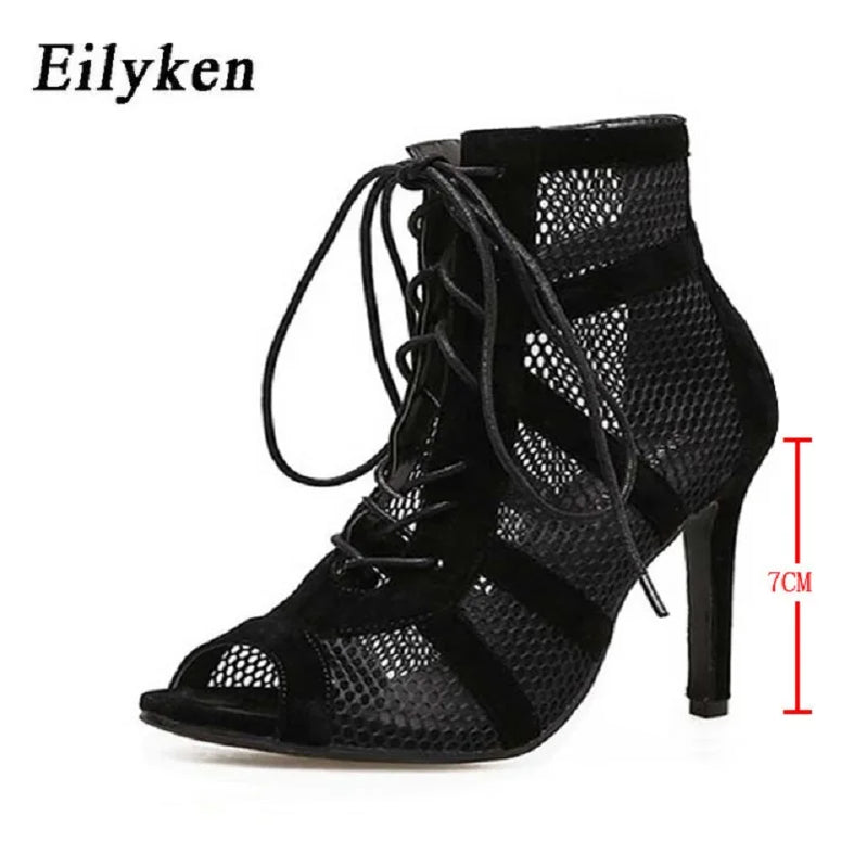 Eilyken Sexy Fashion Women Shoes Very Light Comfort Thin Heels Open Toe Dancing Woman's Sandals Size 43