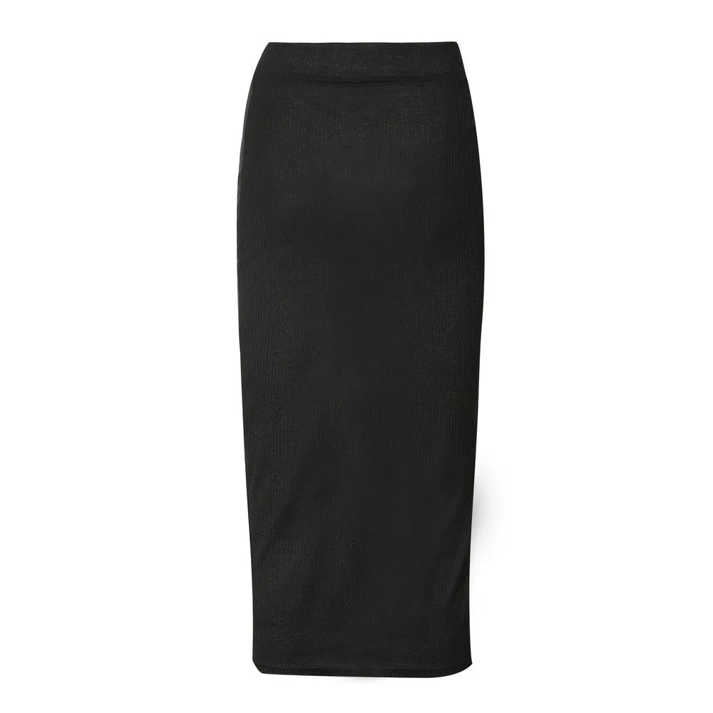 Women Summer Long Faldas Largas Knitted Bodycon Midi Slim Skirt New Spring Jupe Femme Pencil Skirt Black Ropa Mujer