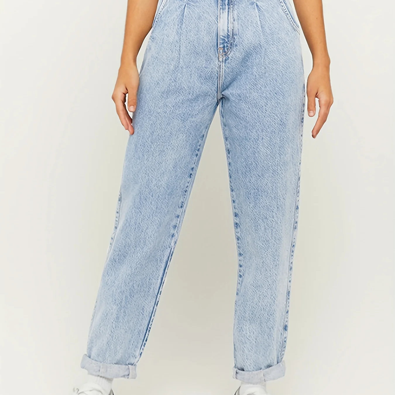 Women's Blue High Waist Straight Jeans