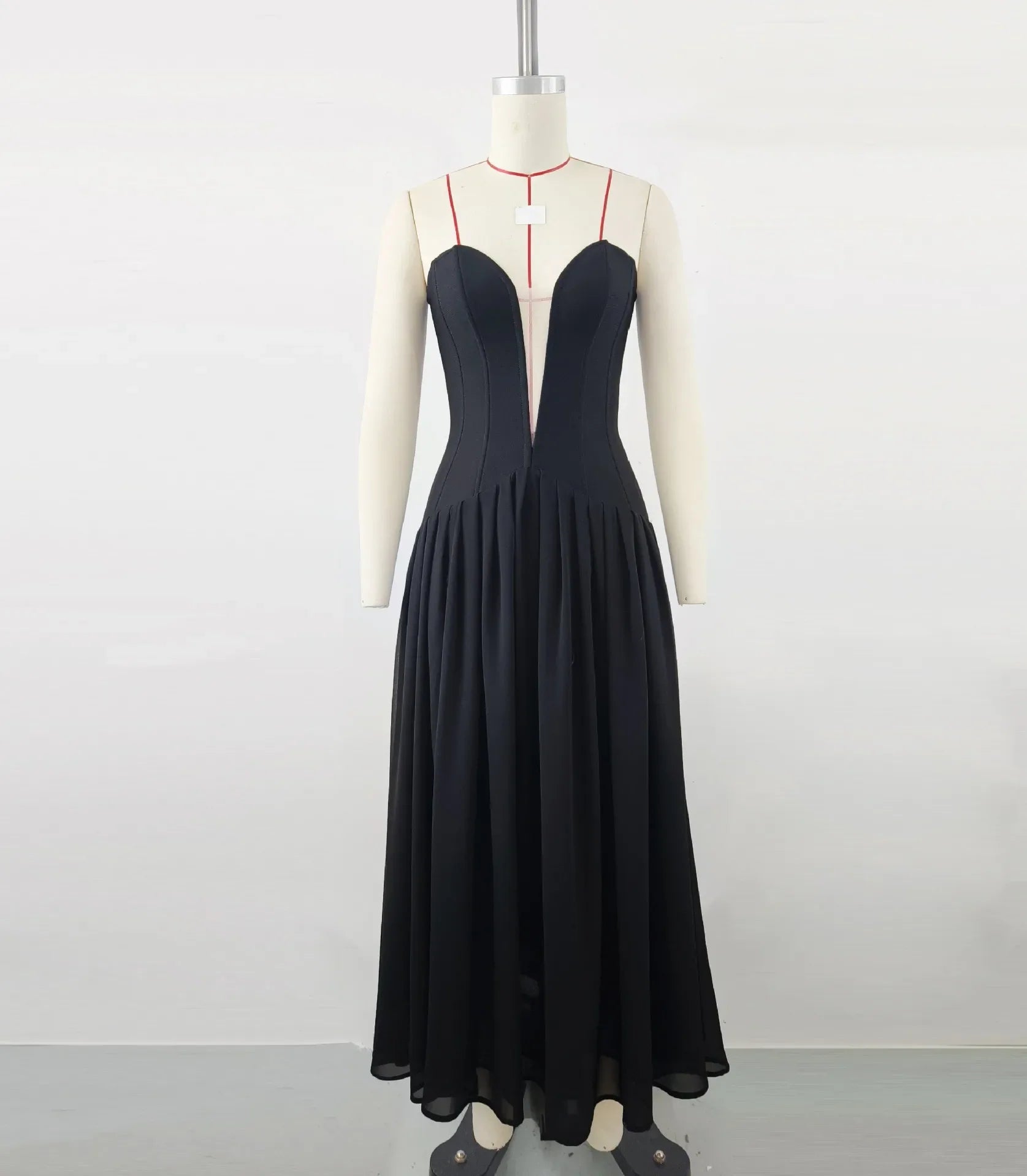 Black Color Women Sexy Strapless Off the Shoulder Straight Long Bandage Dress Celebrate Birthday Party Cocktail Outfit