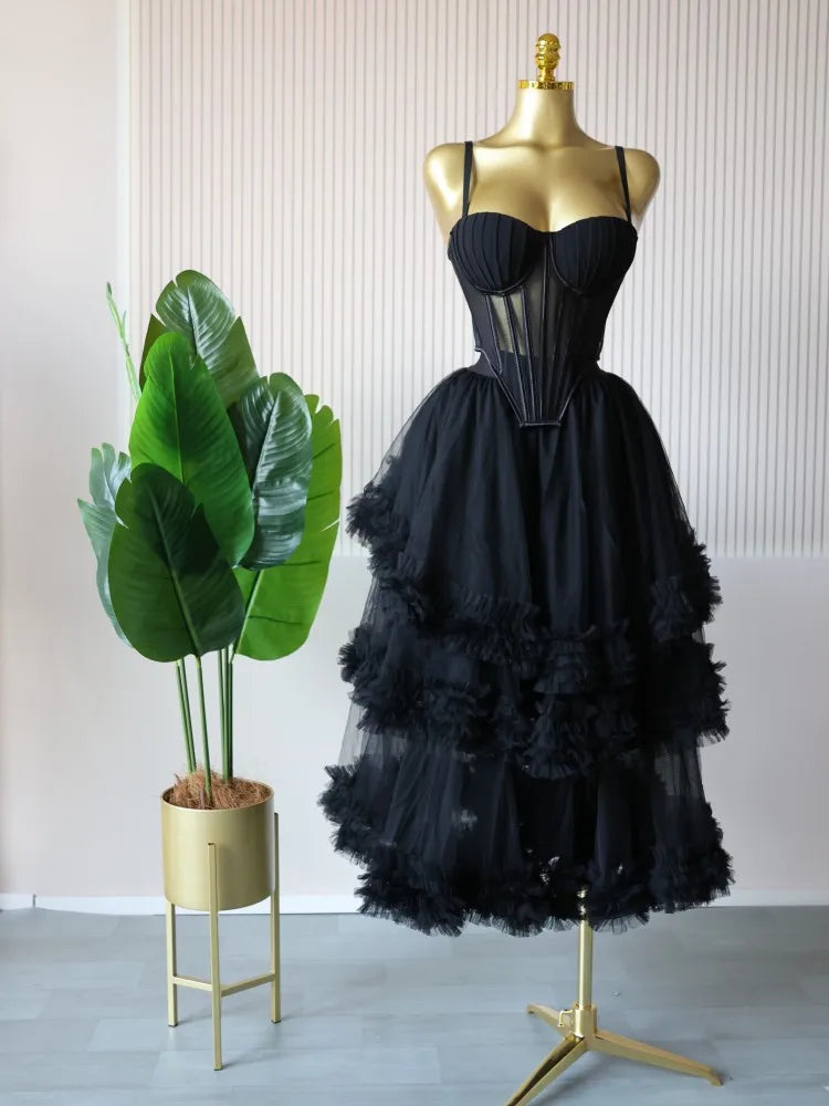 CM.YAYA Women's Dress Set Sleeveless Strap Tops and Pleated Tiered Skirts Suit Elegant Vacation Birthday Two 2 Piece Set Outfits