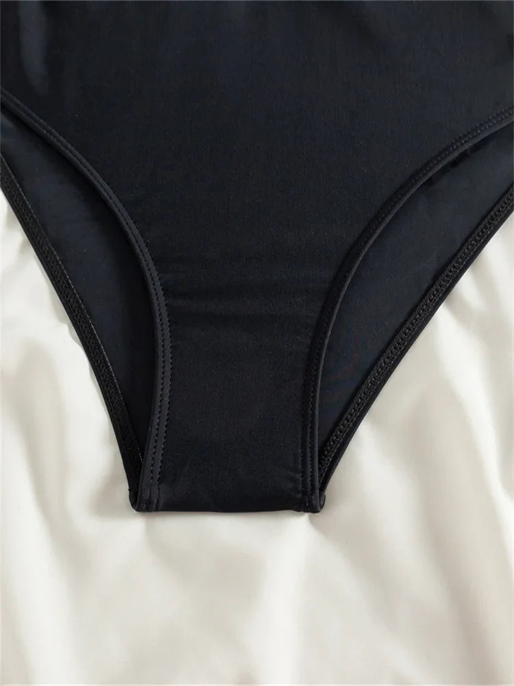 One Piece Women Hollow Out Swimwear New Solid V Neck Swimsuit Sexy Monokini Bodysuit Bathing Suit Female Summer Beach Wear