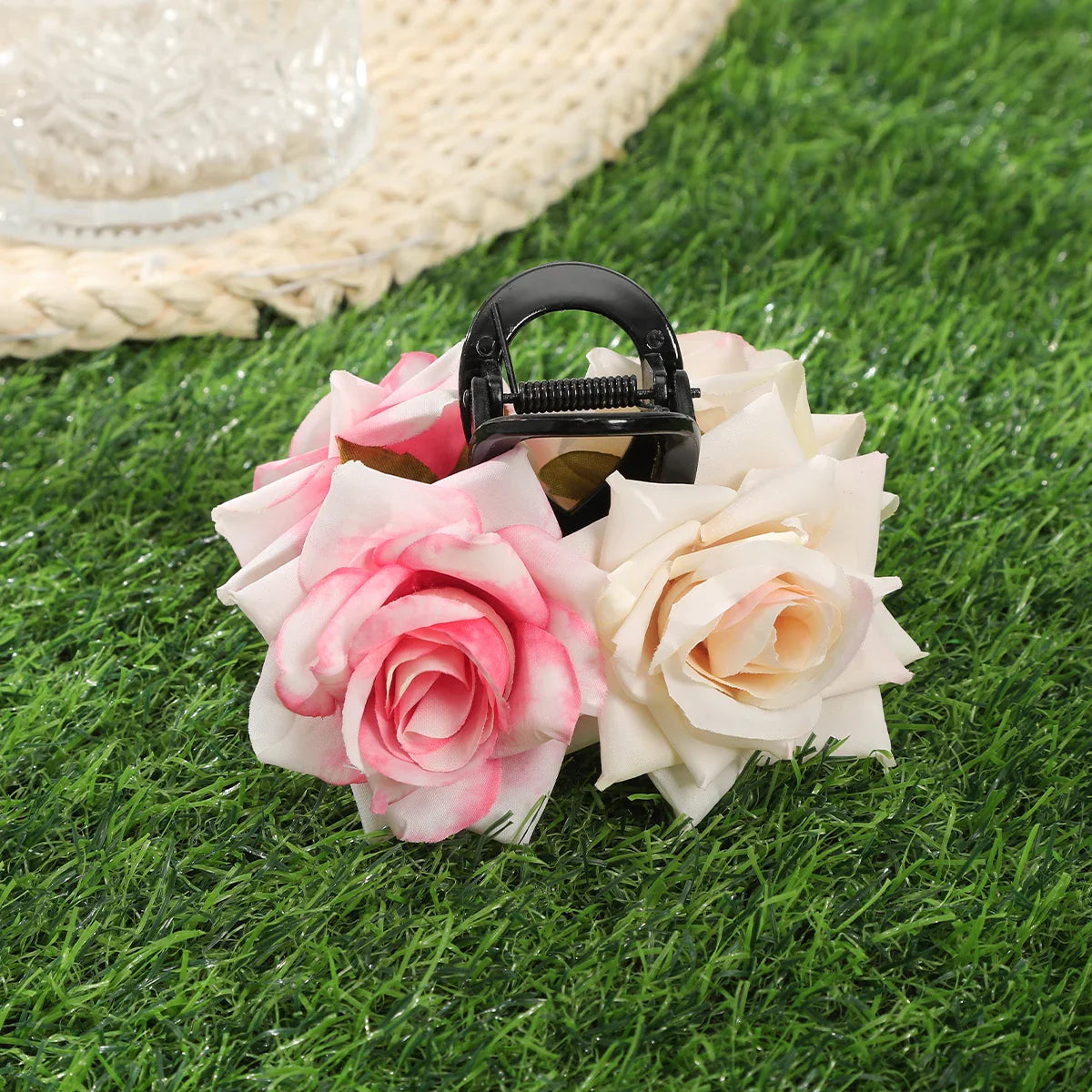 Haimeikang Large Size Flower Hair Clip Claws Hair Crab For Thick Hair Barrettes Hairpins Women Summer Fashion Hair Accessories 4960B-10CM