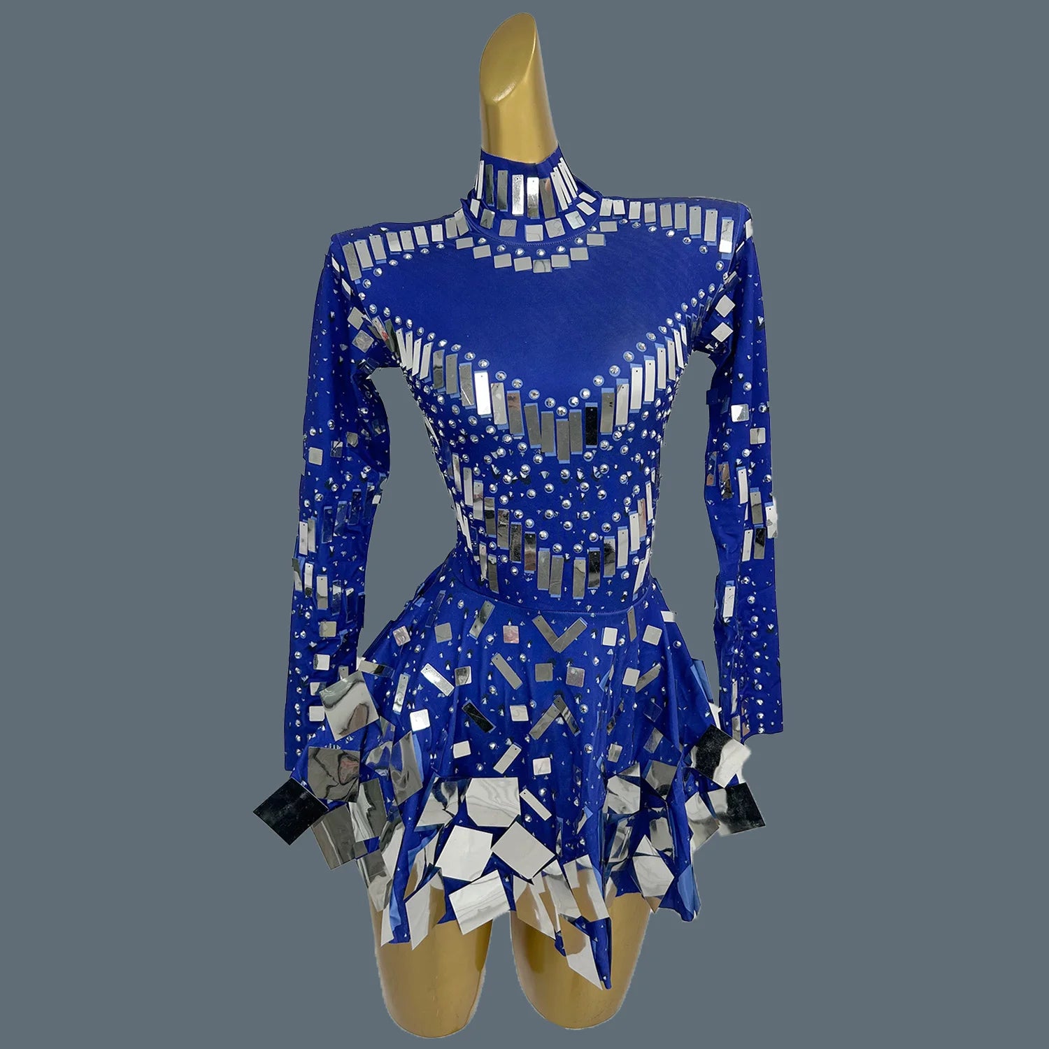 Fancy Sequins Pleated Mini Dress for Hot Girls Bar Nightclub Stage Show Outfit Dance Performance Wear Dance Troupe Outfit Xieshi