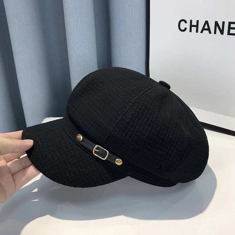 Fashion Designer Winter Women Berets Female Retro boinas Berets caps for women hats Bonnets Hats for Women Octagonal Newsboy Hat